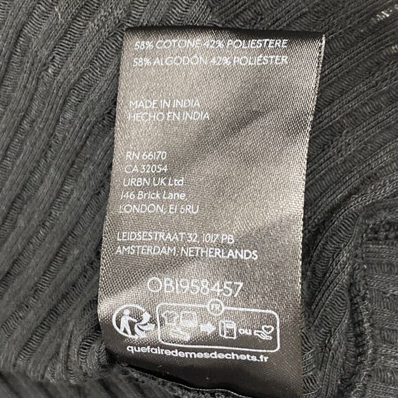 Pilcro Anthropologie Womens L Black Ribbed Long Sleeve Pullover Sweater Top - Picture 6 of 8